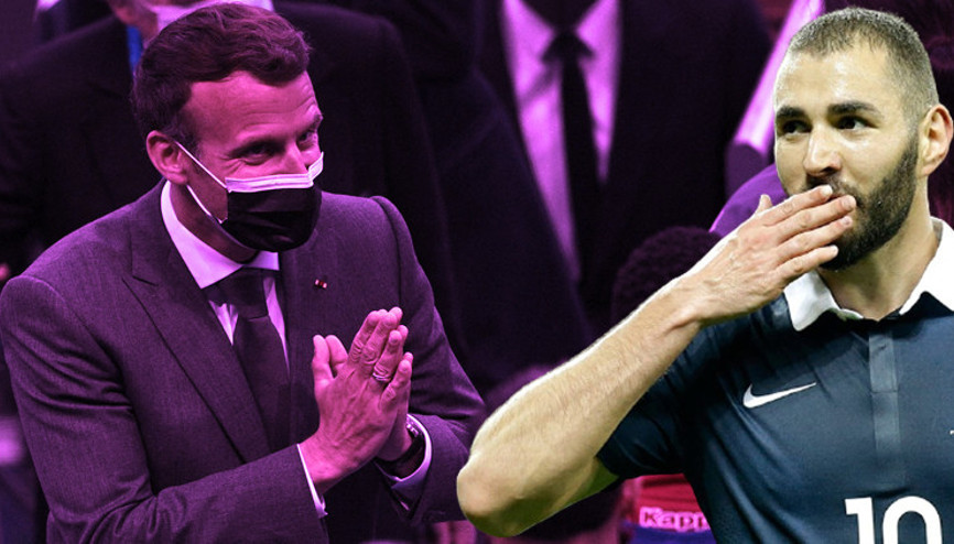 Macron, Benzemayı yeniden milli takıma çağırdığı için Deschampsı tebrik etti