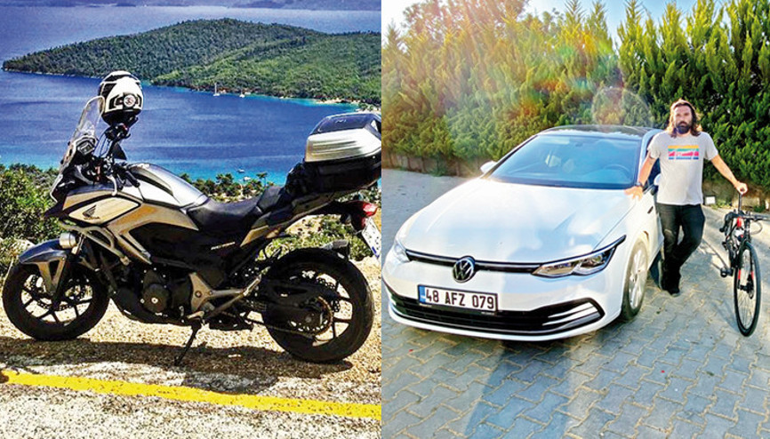 3 değişik araçla 1000 km