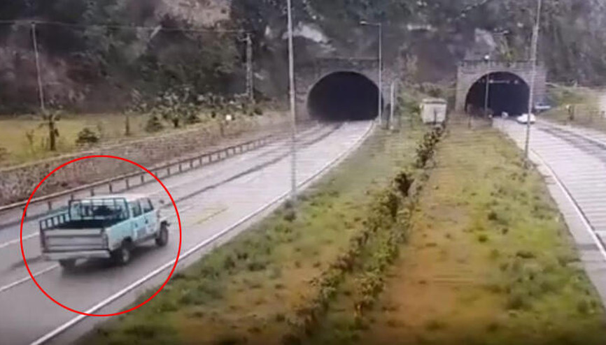 Giresunda tünelde feci kaza kamerada