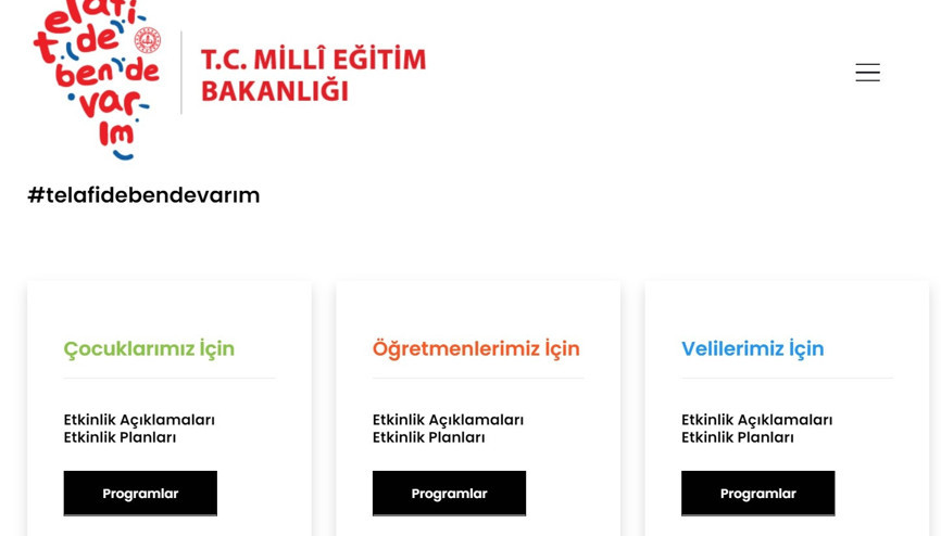 Telafide ben de varım web sitesi ile MEB eğitim programı açıklandı