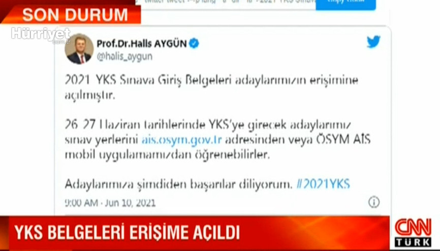 YKS Giriş belgeleri erişime açıldı