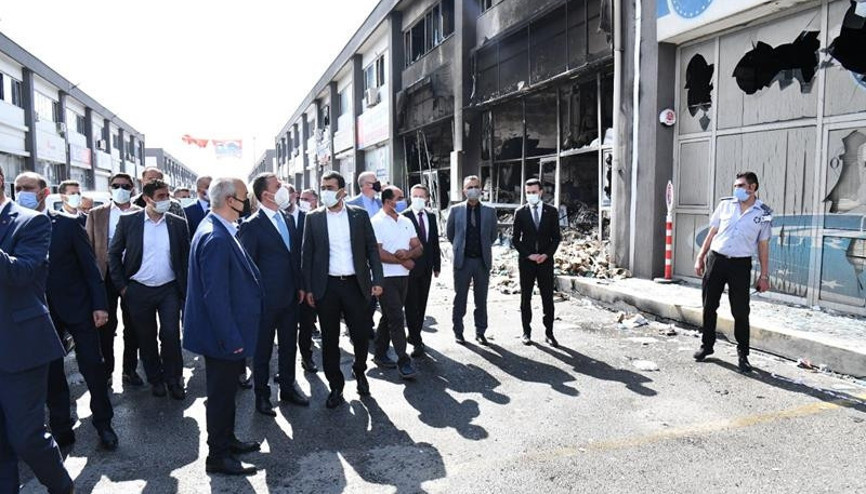Yangının ardından geçmiş olsun ziyareti