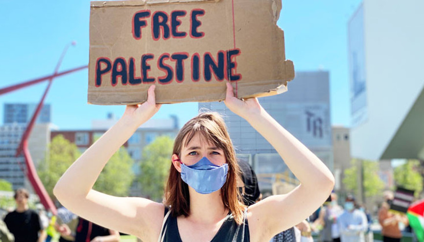 Hollanda’da Filistin’e destek gösterisi