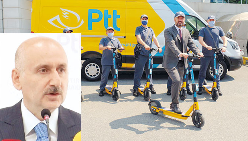 Bak postacı scooter’la geliyor