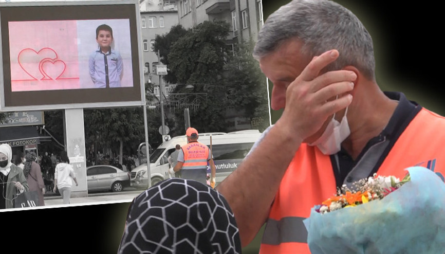 Temizlik görevlisi babaya çocuklarından ağlatan sürpriz