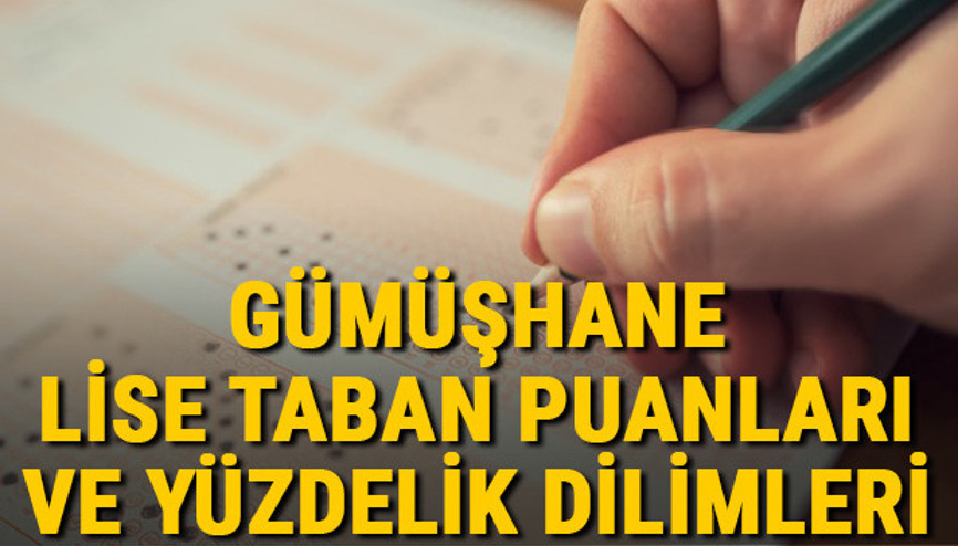 Gümüşhane lise taban puanları 2021 Gümüşhane Anadolu, İmam Hatip, Fen Lisesi LGS yüzdelik dilimleri ve taban puanları bilgileri