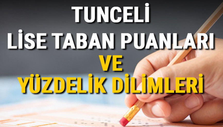 Tunceli lise taban puanları 2021 Tunceli  Anadolu, İmam Hatip, Fen Lisesi LGS yüzdelik dilimleri ve taban puanları bilgileri