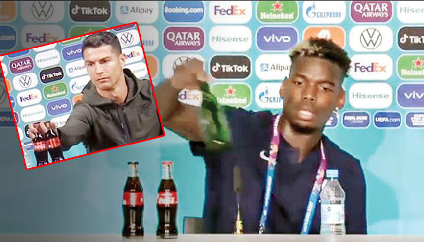 Son Dakika Haberi... EURO 2020de alkollü içecek markasına ait şişelerin kaldırılması kararı Paul Pogba sonrası...