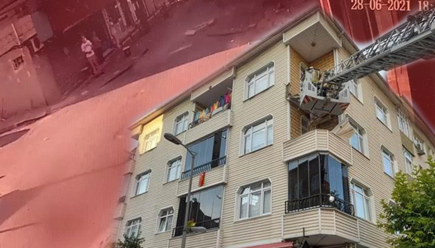Güngörende çöken balkonun altından geçen anne ve 3 çocuğu böyle ölümden döndü