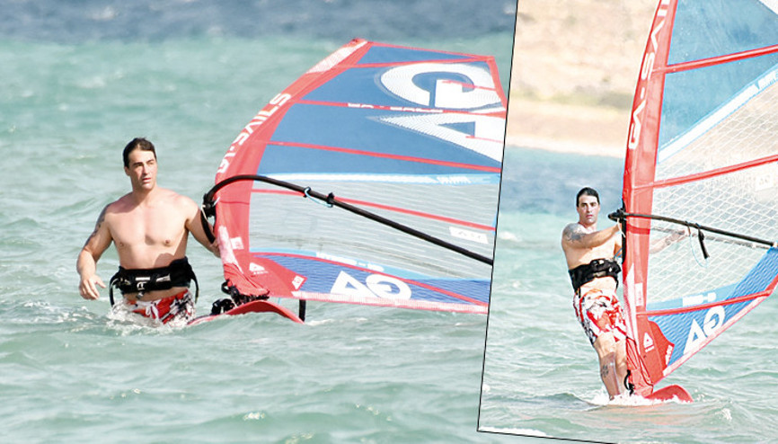 Sarp Levendoğlu, rüzgâr sörfü dersleri almaya başladı