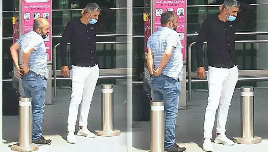 İstanbul Havalimanında hareketli anlar Polislerden gizlemek için...