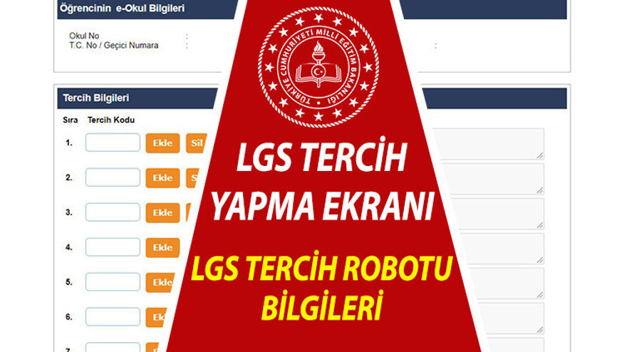 LGS tercih yapma ve tercih robotu ekranı 2021: E Okul LGS tercihi nasıl ve nereden yapılıyor