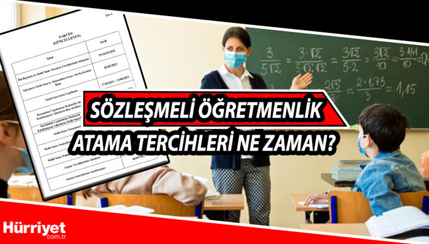 Sözleşmeli öğretmenlik atama tercihleri ne zaman 2021 İşte öğretmen atama tercih takvimi