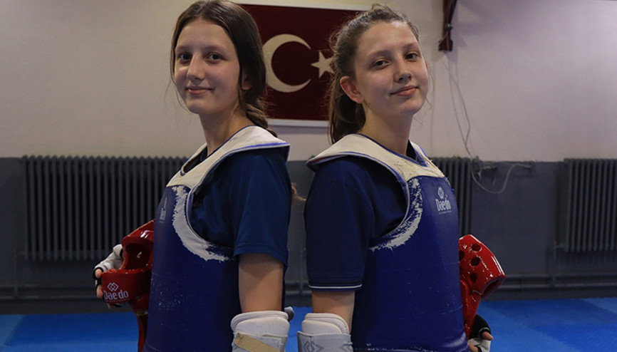 Kırklarelili ikiz tekvandocuların hedefi Nur Tatar gibi olimpiyatlarda mücadele etmek
