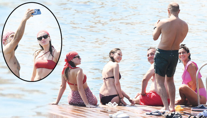Alina Boz, sevgilisi Mithatcan Özer, Gizem Karaca, Erkan Avcı, Asena Tuğal, Halit Özgür Sarı, Ece Özdikici tatile çıktı