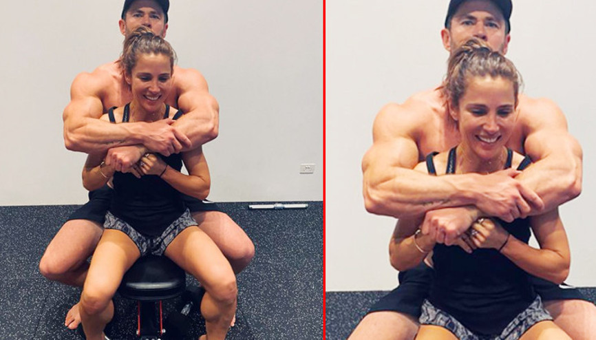 Hangisinin kasları daha iyi bilemedik  Chris Hemsworth, 10 yıllık eşi Elsa Patakynin yeni yaşını böyle kutladı