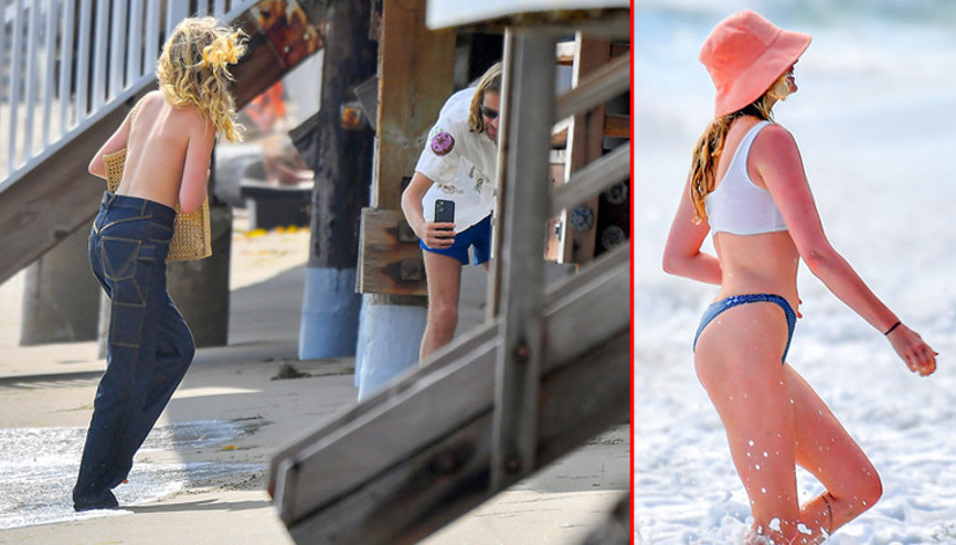 Sevgilisine üstsüz poz verdi