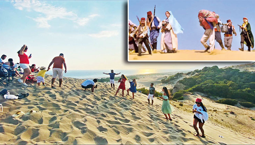 Pataranın kum tepeleri Tosun Paşa seti gibi...