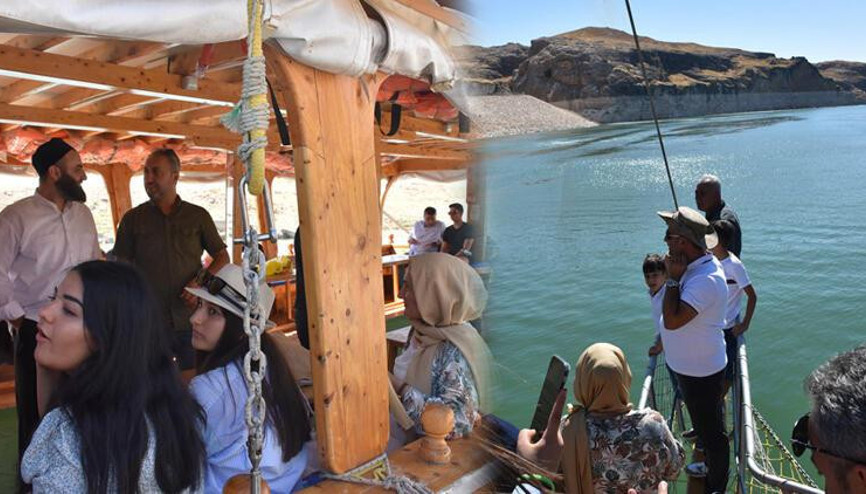 Göl sahasında kalan Hasankeyfte tekne turları başladı