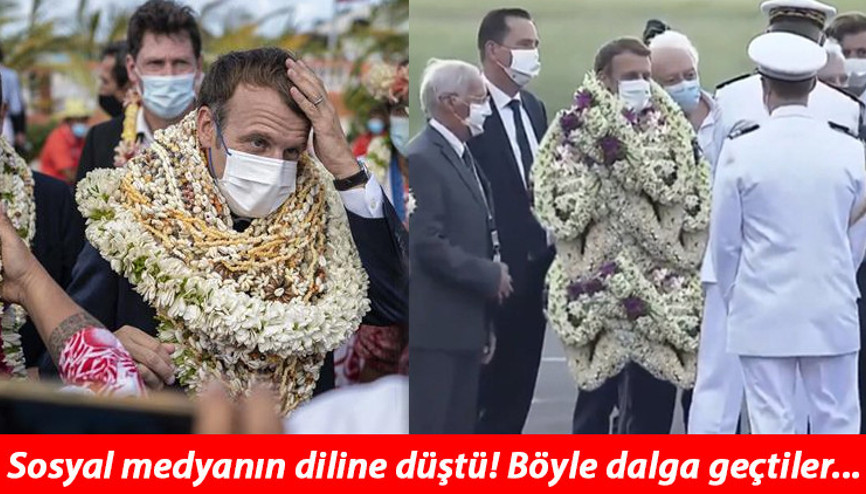 Macronun zor anları... Yerli halkın ilgisi yüzünden alay konusu oldu
