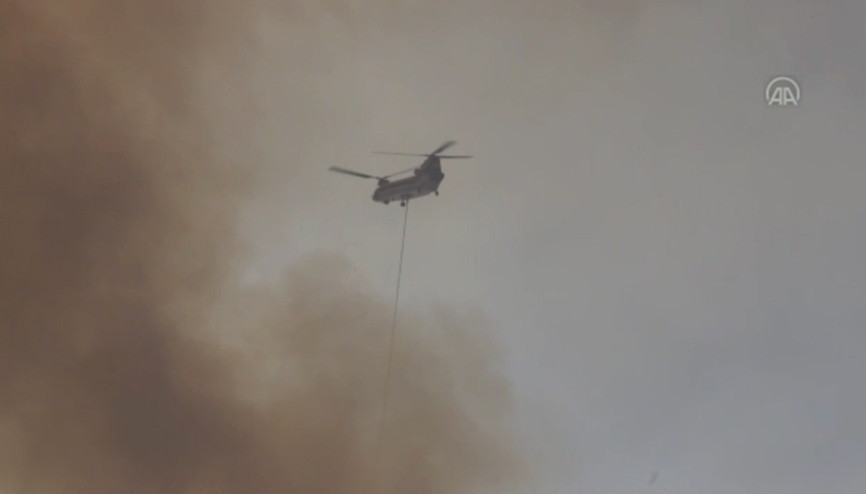 Aladağdaki orman yangınına müdahale ediliyor