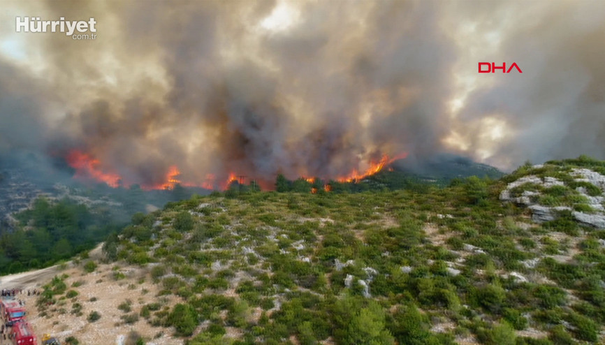 Sırtköyde yangına havadan müdahale