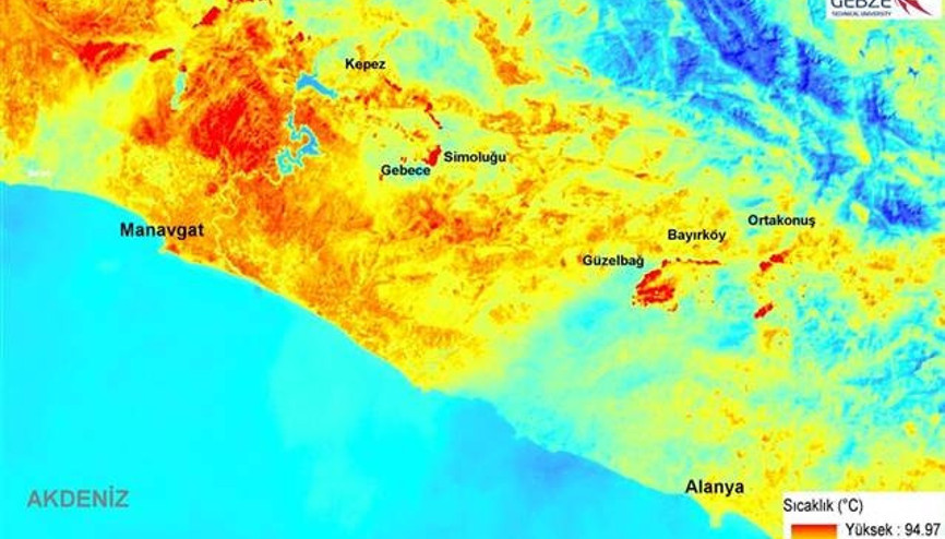 Manavgattaki yangının etkilediği alan Gebze Teknik Üniversitesi  tarafından haritalandırıldı