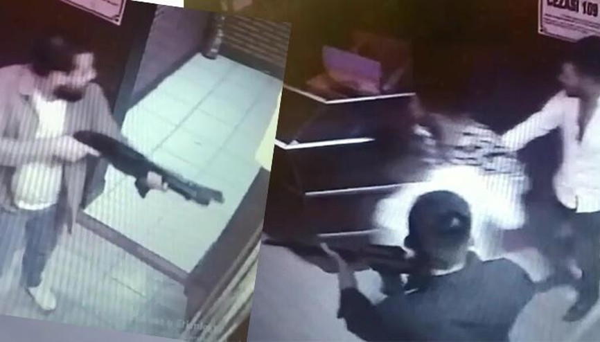 Eğlence mekanına silahlı baskın kamerada
