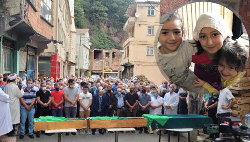 Babaları tarafından öldürülen 3 kız kardeş son yolculuklarına uğurlandı