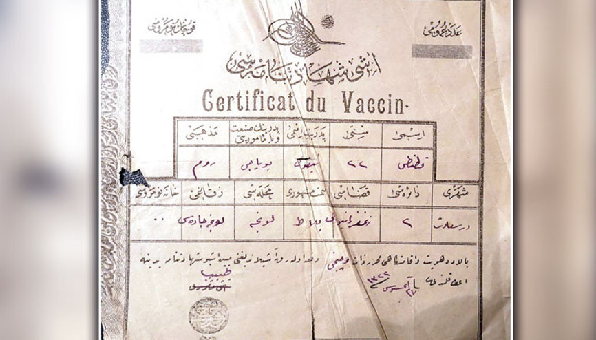 115 yıllık aşı kartı