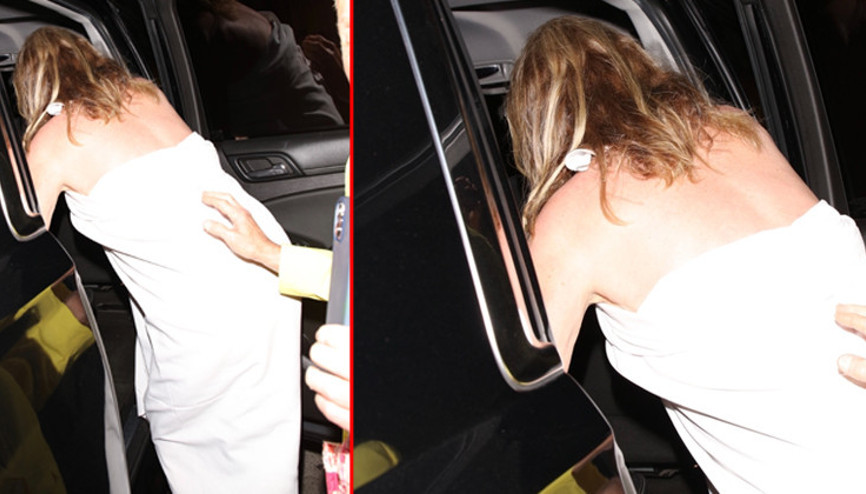 Paris Hiltonun annesi Kathy Hilton elbiseyle girdiği restorandan masa örtüsüne sarınarak çıktı