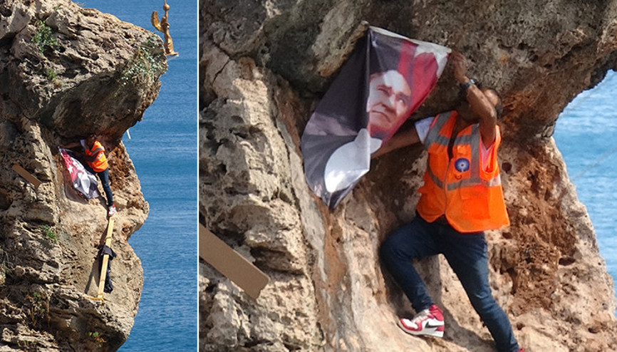 Antalyada ilginç anlar Polis müdahale etti Antalyada ilginç anlar Polis müdahale etti