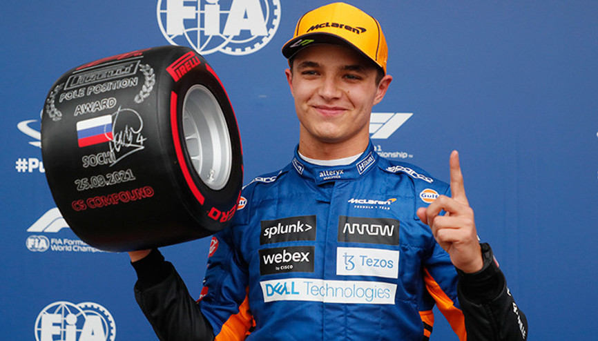 F1 Rusya Grand Prixsinde pole pozisyonu Londo Norrisin
