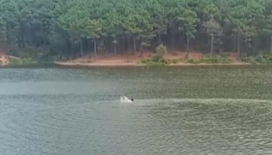 Sancaktepede gölette kaybolan kişinin son görüntüleri ortaya çıktı