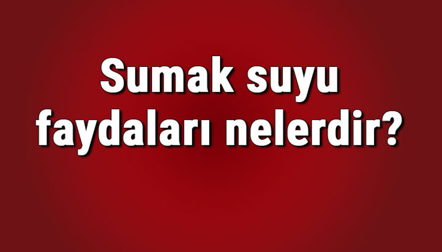 Sumak suyu faydaları nelerdir ve neye iyi gelir Sumak suyu içmenin ve sürmenin saç ile cilde yararları