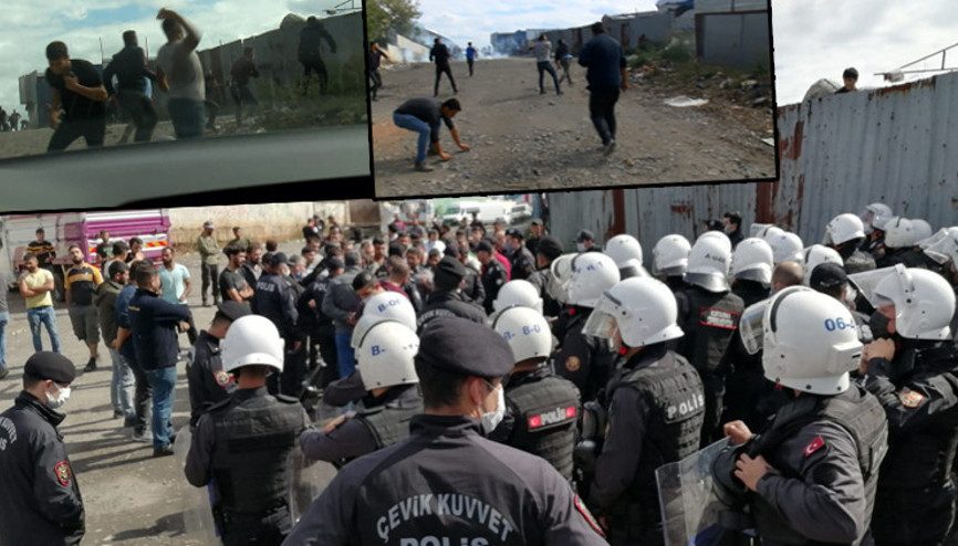 Son dakika... Ümraniyede ortalık karıştı Barakaları ateşe verdiler, polisi taş yağmuruna tuttular: Gözaltılar var