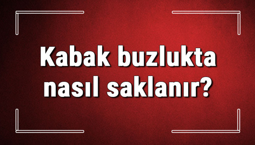 Kabak buzlukta nasıl saklanır Dolmalık yeşil kışlık kabak buzlukta nasıl saklanır