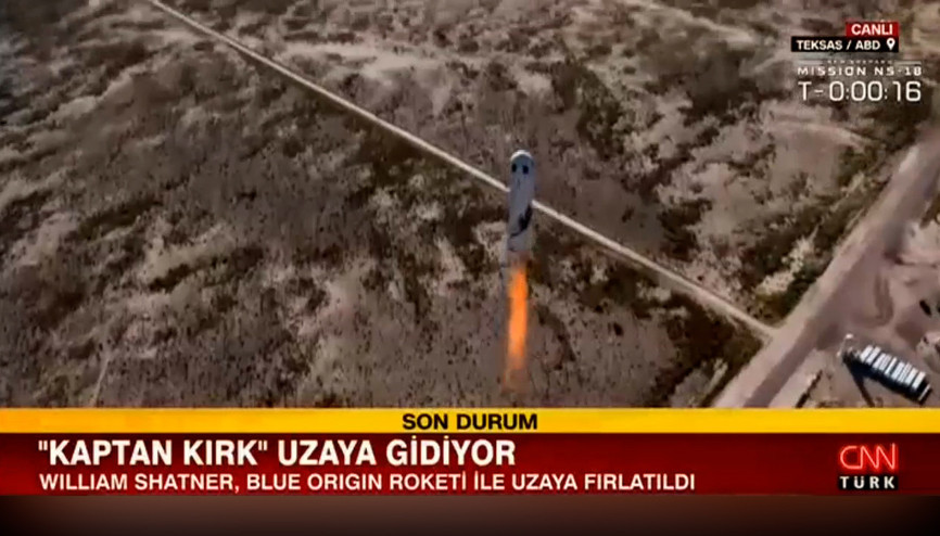 Kaptan Kirk karakteriyle bilinen William Shatner, Blue Origin roketi ile uzaya fırlatıldı