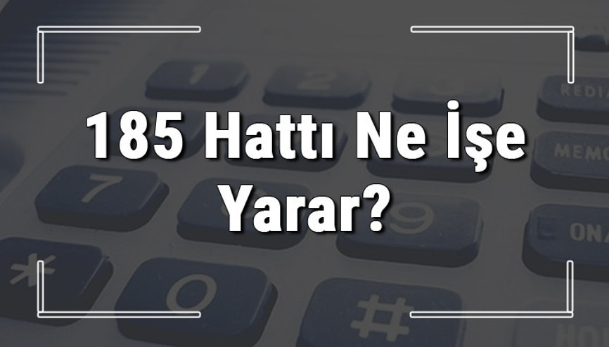 185 neyin numarası, hangi durumlarda aranır ve ne işe yarar 185 hattı saatleri nedir ve ücretli midir