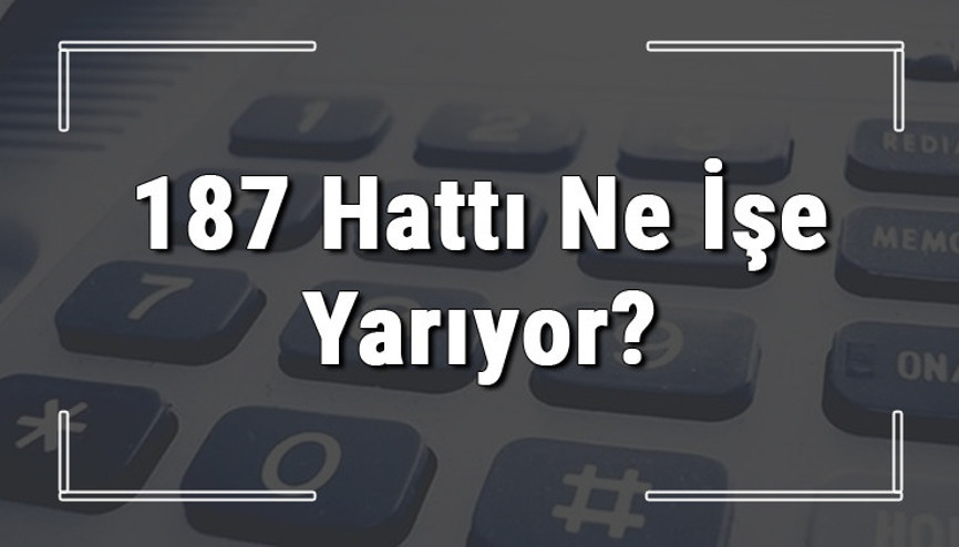 187 neyin numarası, hangi durumlarda aranır ve ne işe yarar 187 hattı saatleri nedir ve ücretli midir