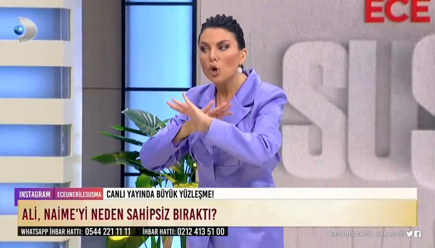 Ece Üner canlı yayında yaşananlara tepki gösterdi