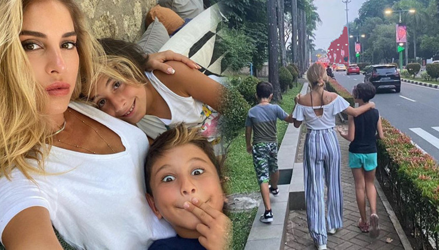 Ünlü oyuncu iki çocuğunu da alıp İstanbulu terk etti... Endonezyada yeni hayat