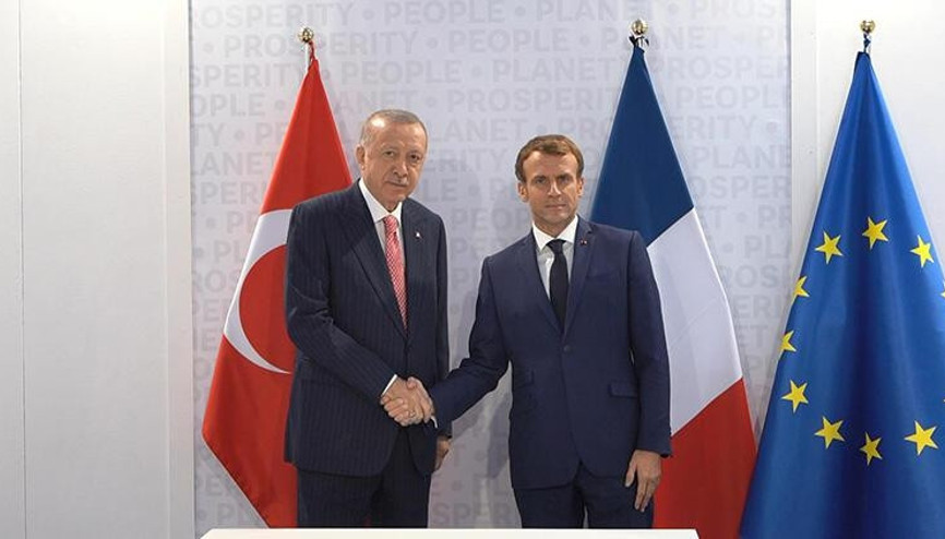 Cumhurbaşkanı Erdoğan, Fransa Cumhurbaşkanı Macron ile bir araya geldi