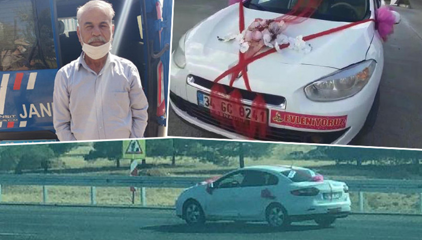 Cinayet şüphelisi, gelin arabasında yakalandı