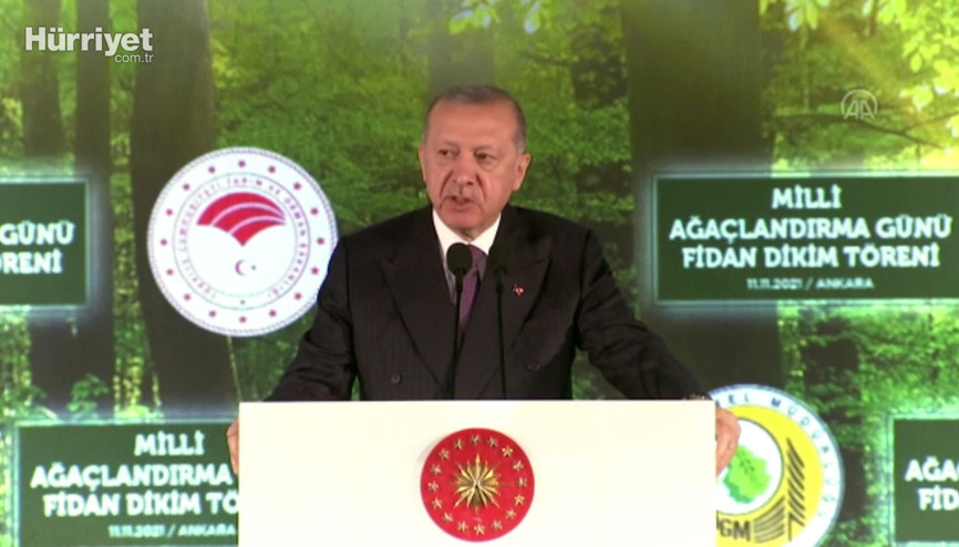Cumhurbaşkanı Erdoğan: Cumhuriyet tarihinin en büyük ağaçlandırma seferberliğini yürütüyoruz