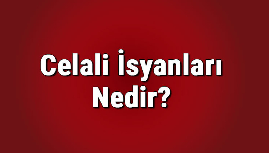 Celali isyanları nedir, sebepleri nelerdir Celali isyanlarını kim bastırdı