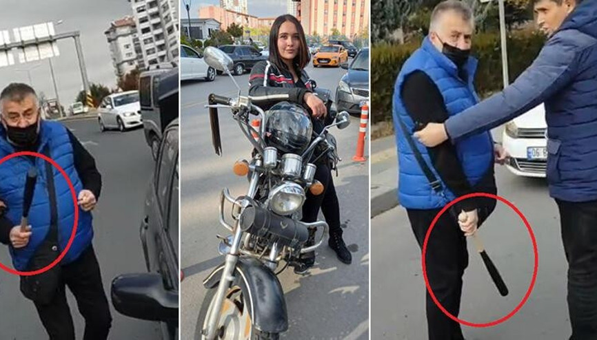 Kuryeye beyzbol sopalı saldırı girişimi kamerada Kuryeye beyzbol sopalı saldırı girişimi kamerada