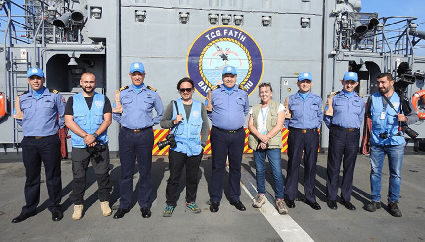 TCG Fatih fırkateyni, BM basın personeli tarafından ziyaret edildi