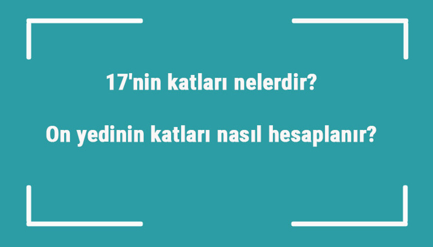 17nin katları nelerdir On yedinin katları nasıl hesaplanır