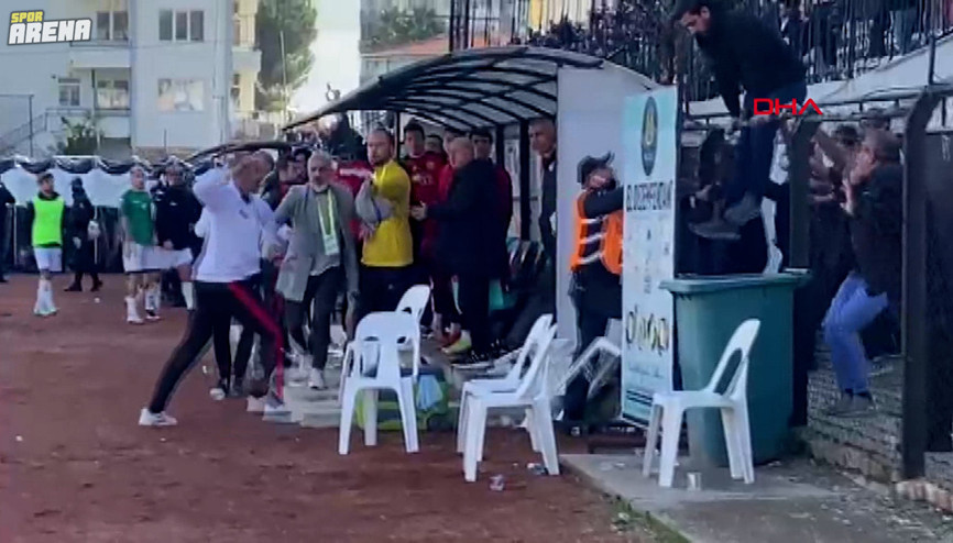 Nazillide maç bitti saha karıştı